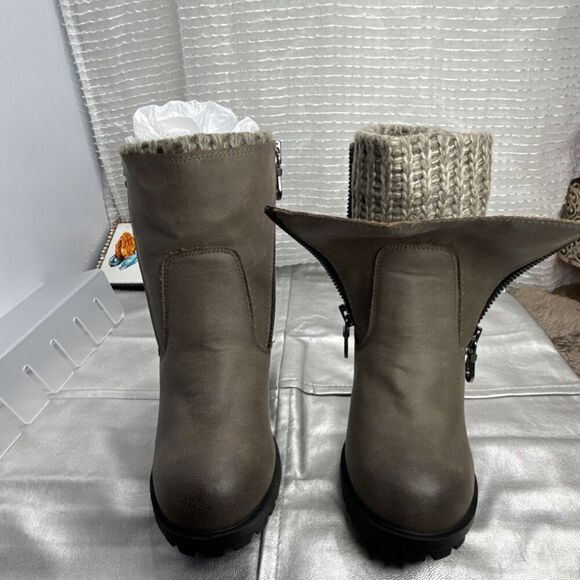 (Q6) Mossimo Supply Co.Boots 8 Target Ankle Booties Heels Zip Browm Sued Women - Picture 2 of 11